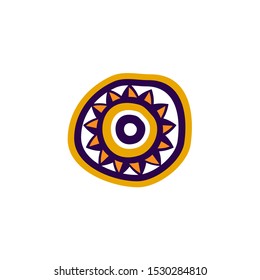 Aboriginal art dots painting icon logo design vector template