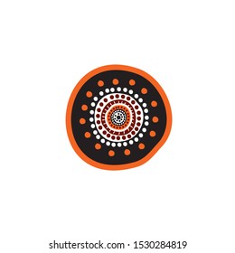 Aboriginal art dots painting icon logo design vector template