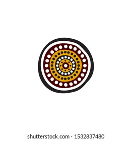 Aboriginal art dots painting icon logo design vector illustration template