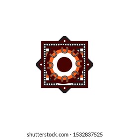 Aboriginal art dots painting icon logo design vector illustration template