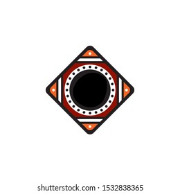 Aboriginal art dots painting icon logo design template