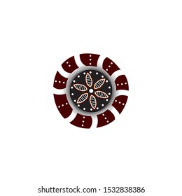 Aboriginal art dots painting icon logo design template