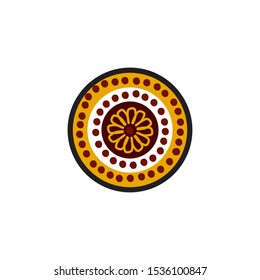 Aboriginal art dots painting icon logo design vector illustration template