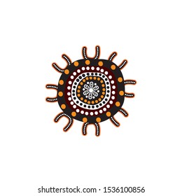 Aboriginal art dots painting icon logo design vector illustration template