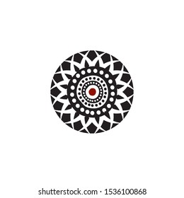 Aboriginal art dots painting icon logo design vector illustration template