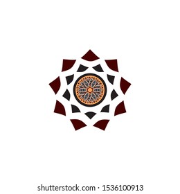 Aboriginal art dots painting icon logo design vector illustration template