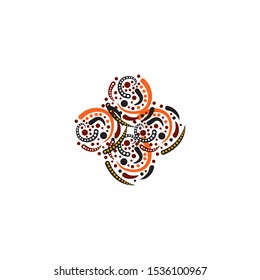 Aboriginal art dots painting icon logo design vector illustration template