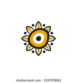 Aboriginal art dots painting icon logo design vector template