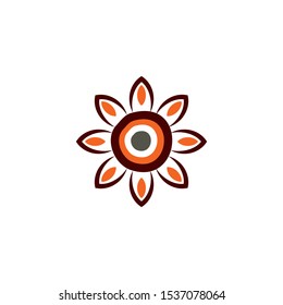 Aboriginal art dots painting icon logo design vector template