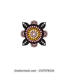 Aboriginal art dots painting icon logo design vector template