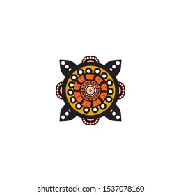 Aboriginal art dots painting icon logo design vector template