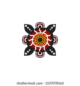 Aboriginal art dots painting icon logo design vector template