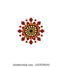 Aboriginal art dots painting icon logo design vector template