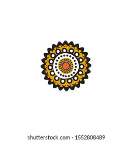 Aboriginal art dots painting icon logo design vector illustration template