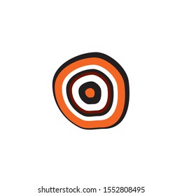 Aboriginal art dots painting icon logo design vector illustration template