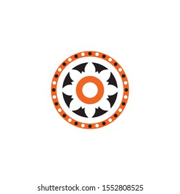 Aboriginal art dots painting icon logo design vector illustration template