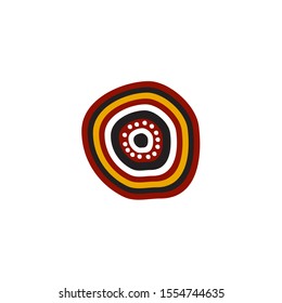 Aboriginal art dots painting icon logo design vector template