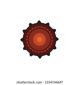 Aboriginal art dots painting icon logo design vector template