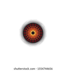 Aboriginal art dots painting icon logo design vector template