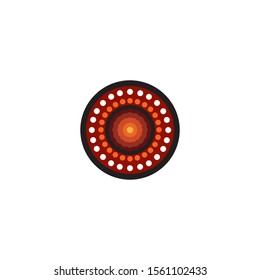 Aboriginal art dots painting icon logo design inspiration vector template