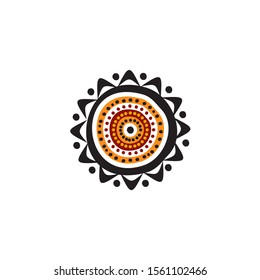 Aboriginal art dots painting icon logo design inspiration vector template