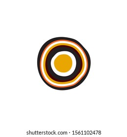 Aboriginal art dots painting icon logo design inspiration vector template