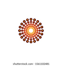 Aboriginal art dots painting icon logo design inspiration vector template