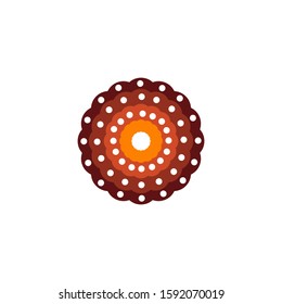 Aboriginal art dots painting icon logo design illustration vector template