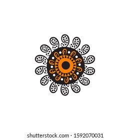 Aboriginal art dots painting icon logo design illustration vector template