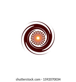 Aboriginal art dots painting icon logo design illustration vector template