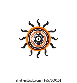 Aboriginal art dots painting icon symbol logo design vector illustration template