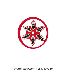 Aboriginal art dots painting icon symbol logo design vector illustration template