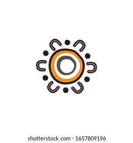 Aboriginal art dots painting icon symbol logo design vector illustration template