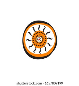 Aboriginal art dots painting icon symbol logo design vector illustration template