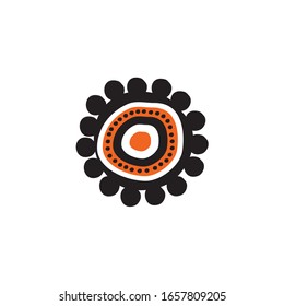 Aboriginal art dots painting icon symbol logo design vector illustration template