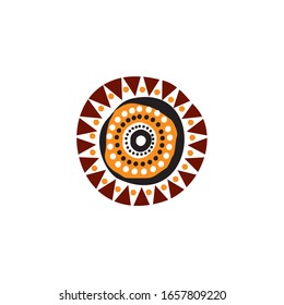 Aboriginal art dots painting icon symbol logo design vector illustration template
