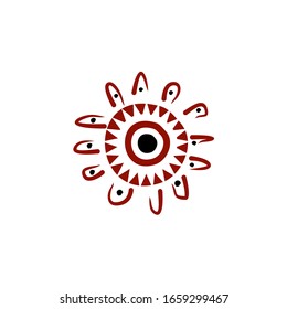 Aboriginal art dots painting icon logo design vector illustration template