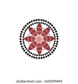 Aboriginal art dots painting icon logo design vector illustration template
