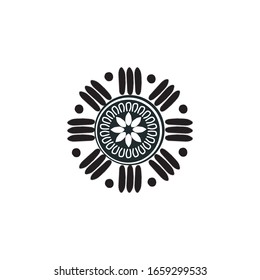Aboriginal art dots painting icon logo design vector illustration template