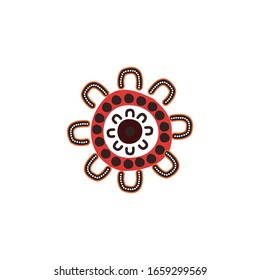 Aboriginal art dots painting icon logo design vector illustration template