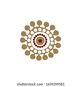 Aboriginal art dots painting icon logo design vector illustration template