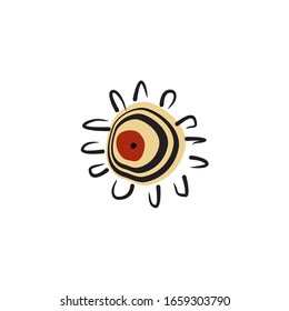 Aboriginal art dots painting icon logo design vector illustration template