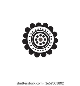 Aboriginal art dots painting icon logo design vector illustration template