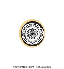 Aboriginal art dots painting icon logo design vector illustration template