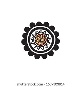 Aboriginal art dots painting icon logo design vector illustration template