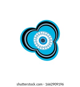 Aboriginal art dots painting icon logo design vector illustration template