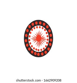 Aboriginal art dots painting icon logo design vector illustration template