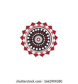 Aboriginal art dots painting icon logo design vector illustration template