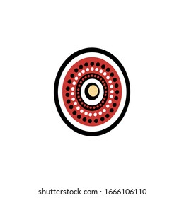 Aboriginal art dots painting icon logo design vector illustration template