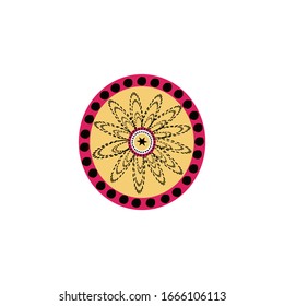 Aboriginal art dots painting icon logo design vector illustration template